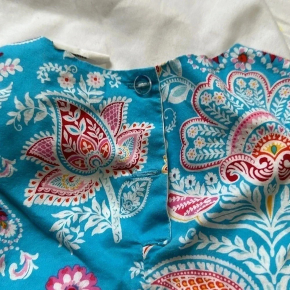 Counting Daisies Aqua Orange Paisley Print Sleeveless Dress Size Girls 3T - Picture 5 of 5